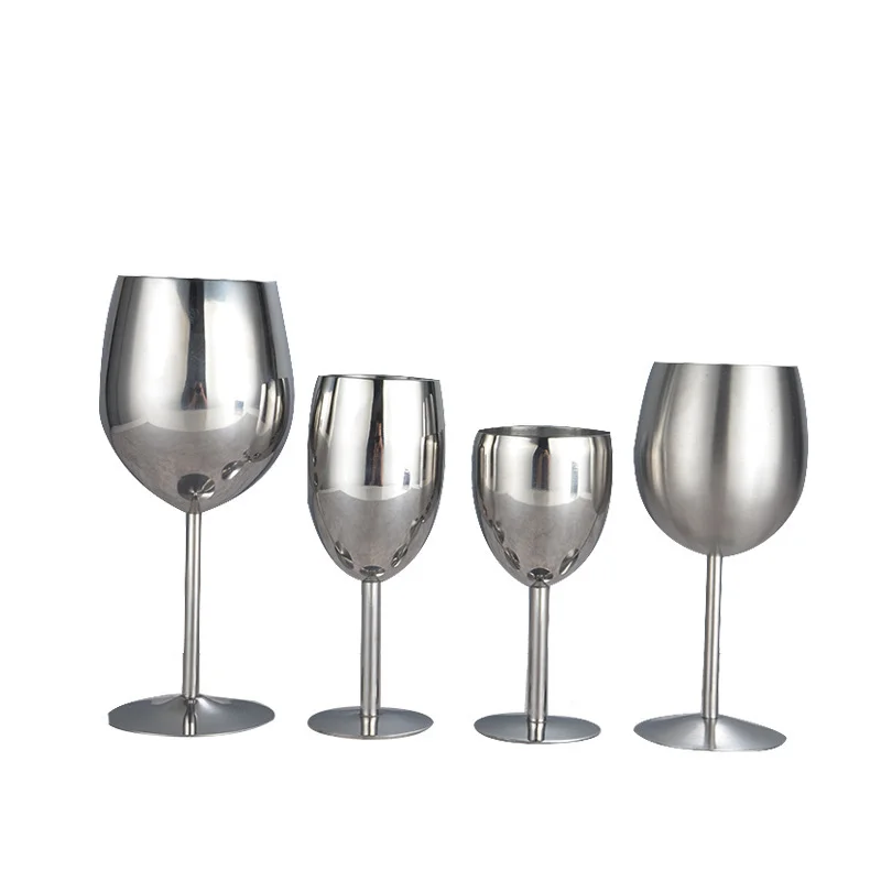 1pcs Stainless Steel Wine Glasses All-steel Goblet Metal Wine Glas Wineglass Bar Champagne Cocktail Drinking Cup Party Supplies
