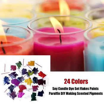 

24 Colors Paraffin DIY Making Non Toxic Craft Home Soy Aromatherapy Scented Pigments Paints Candle Dye Set Gift Handmade Flakes
