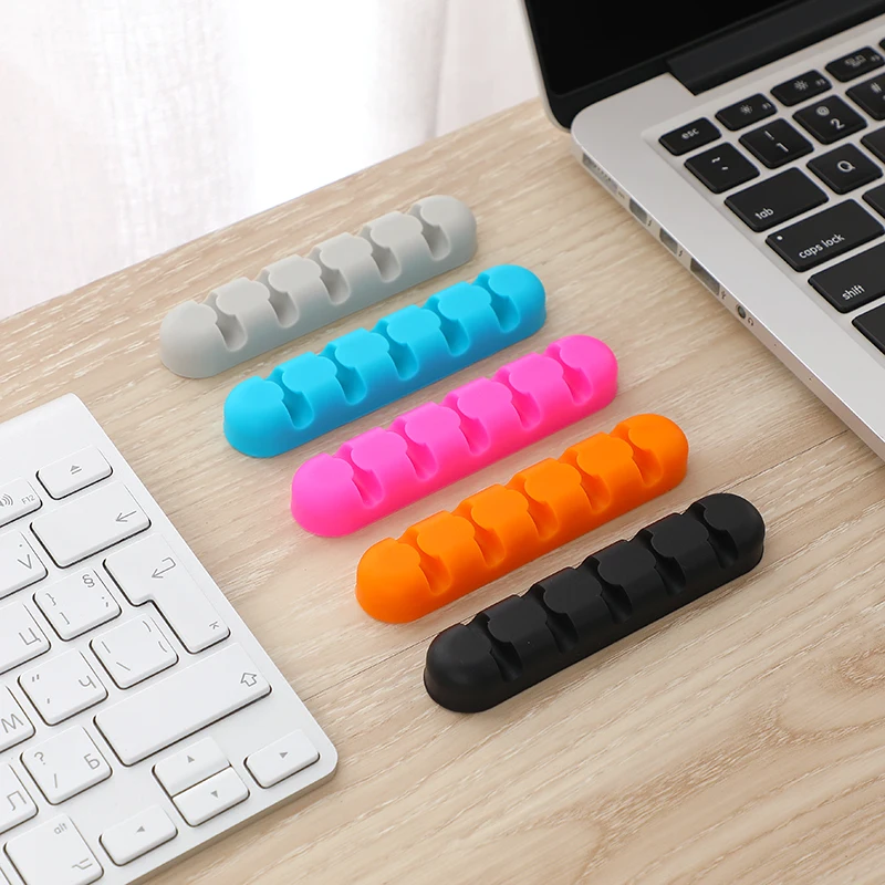 

Cable Holder Protector Management Organizer Finishing Desktop Plug Long strip Silicone Wire Retention Clips Power Cord Winder