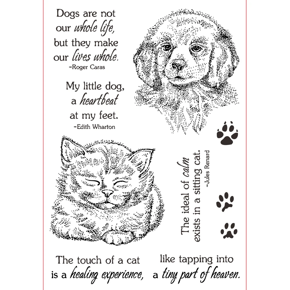 11*16 кошка собака прозрачные штампы пуля журнал печать для DIY Скрапбукинг резиновый штамп настроения фотоальбом изготовление карт