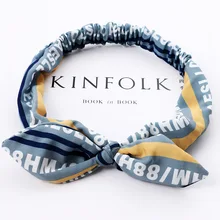 Онлайн Стиль Знаменитостей Южная корейская ткань лента для волос, бабочка кролик Ушастый надпись сладкий женский эластичный милый луч головная Повязка женская