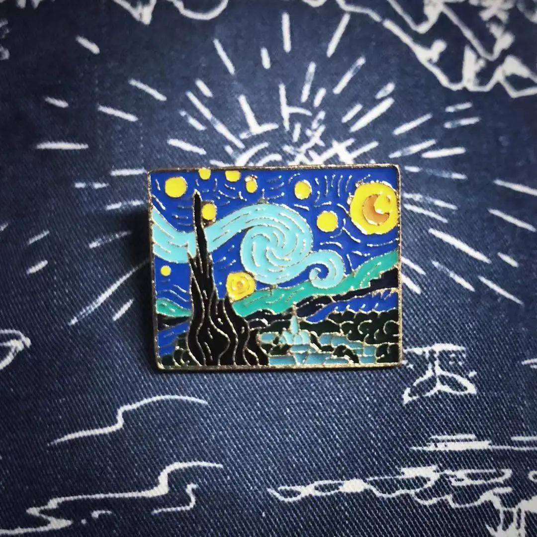 

Van Gogh Starry Night Enamel Pin Brooch
