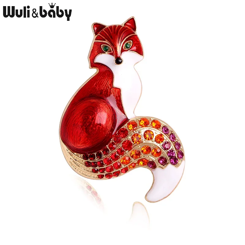 Animal Brooch Rhinestone Enamel Fox Brooches Women Party Causal Brooch Pins Gifts
