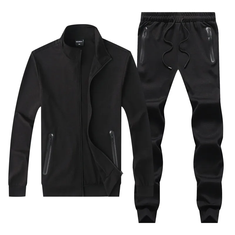 

Men's Set New Spring Autumn Men Sportswear 2 Piece Sets Jacket+Pant Male Training Suit Breathable Tracksuit Plus Size 5XL