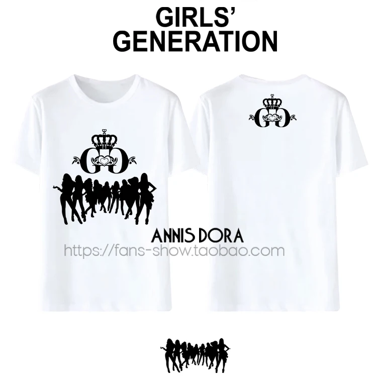 SNSD/футболка с логотипом для девочек - Цвет: WHITE B