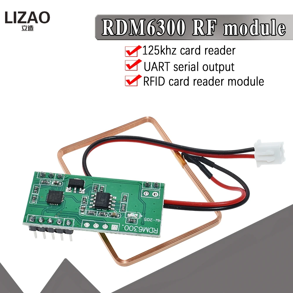 Модуль считывания радиочастотной идентификации LIZAO 125 кГц RDM6300 UART система