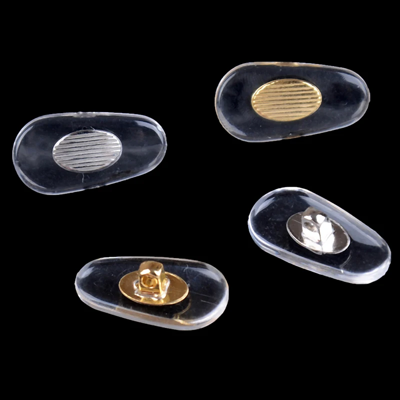 

10 Pairs Gold Silver Golden PVC Glasses Anti Slip Aluminum Conductor Nose Pads Comfortable Rubber Silicone Silver Nose Pad