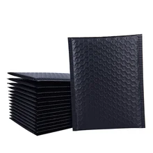 Sac en papier avec mousse noir mat, sac à courrier avec doublure, messager en mousse à scellage automatique, étanche, 5 tailles, noir, 100