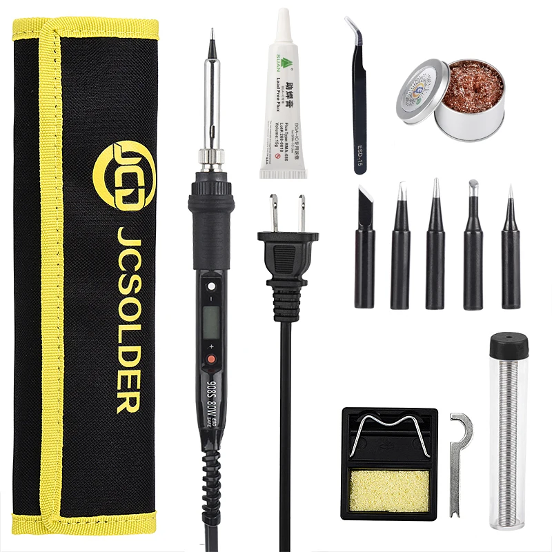 

JCD Halloween DIY 80W Tin Soldering Iron Electric Kit Soldering Stand Welding Rapair Tool Solder Set for Soldering DIY Kit Gift