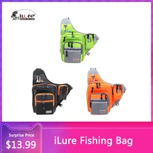 Сумка для рыбалки iLure, холщовая Рыболовная катушка для ловли карпа, рыболовная снасть, сумка зеленого/оранжевого/черного цвета, 32*39*12 см, многофункциональная водонепроницаемая сумка через плечо