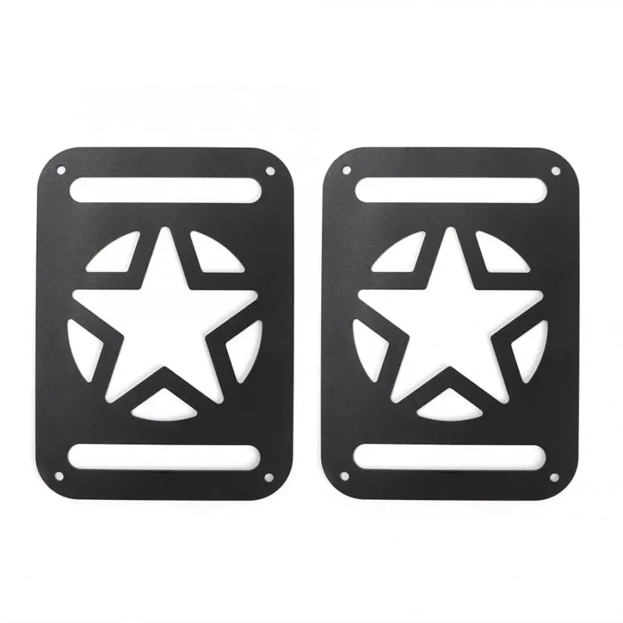 1 Pair of Black Aluminum Alloy Car Tail Light Rear Light Lamp Cover Trim Protector Fits for Jeep Wrangler JK 2007