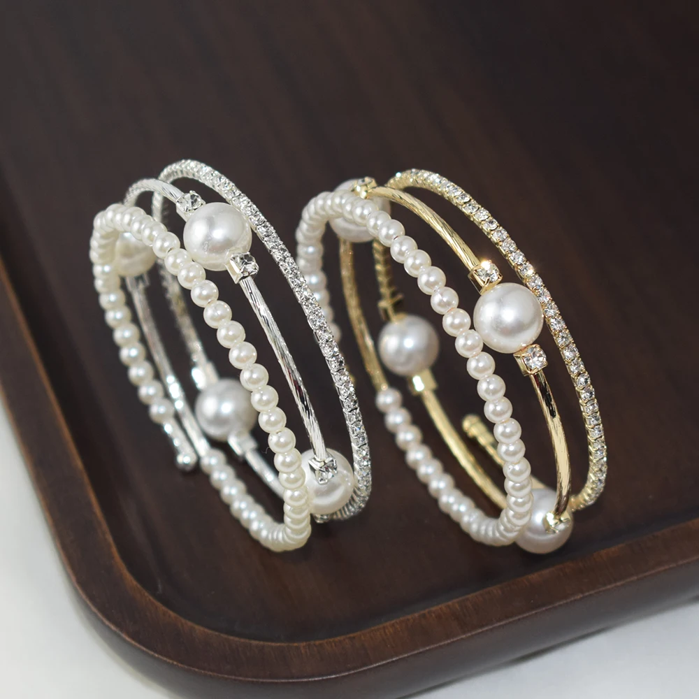 Crystal Pearl Bracelets for Ladies