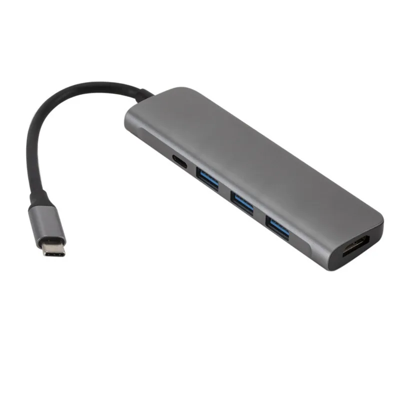 5 в 1 3 USB 3,0 type-C концентратор+ 4K видео Hdmi+ Pd питание от VGA адаптер Thunderbolt 3 PD конвертер Fr Macbook