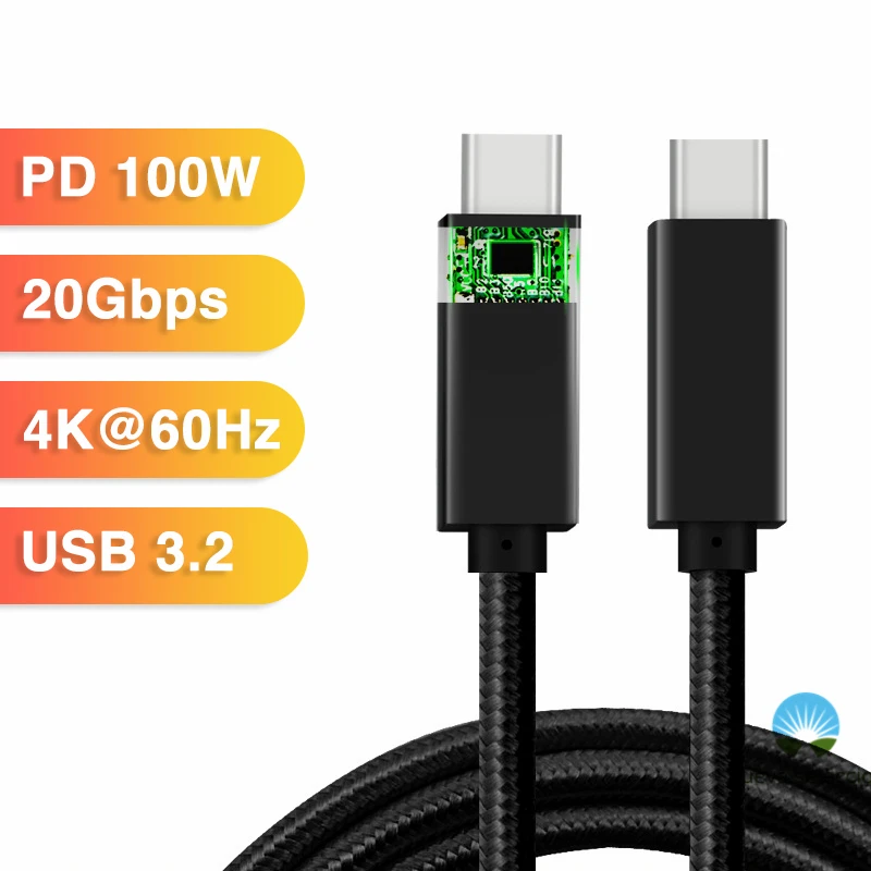 100W USB C Cable Quick Charge Flat Type Data Transfer 20gbps 3.2 Gen2 Emark High Quality for PS4 PS5 Switch | Электроника