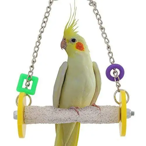 A-Random Color Птица Висячие качели игрушка попугай шлифовальные когти стоящий бар для Parakeet Cockatiel Finch Lovebird Budgie Conure(случайный цвет - Цвет: A-Random Color