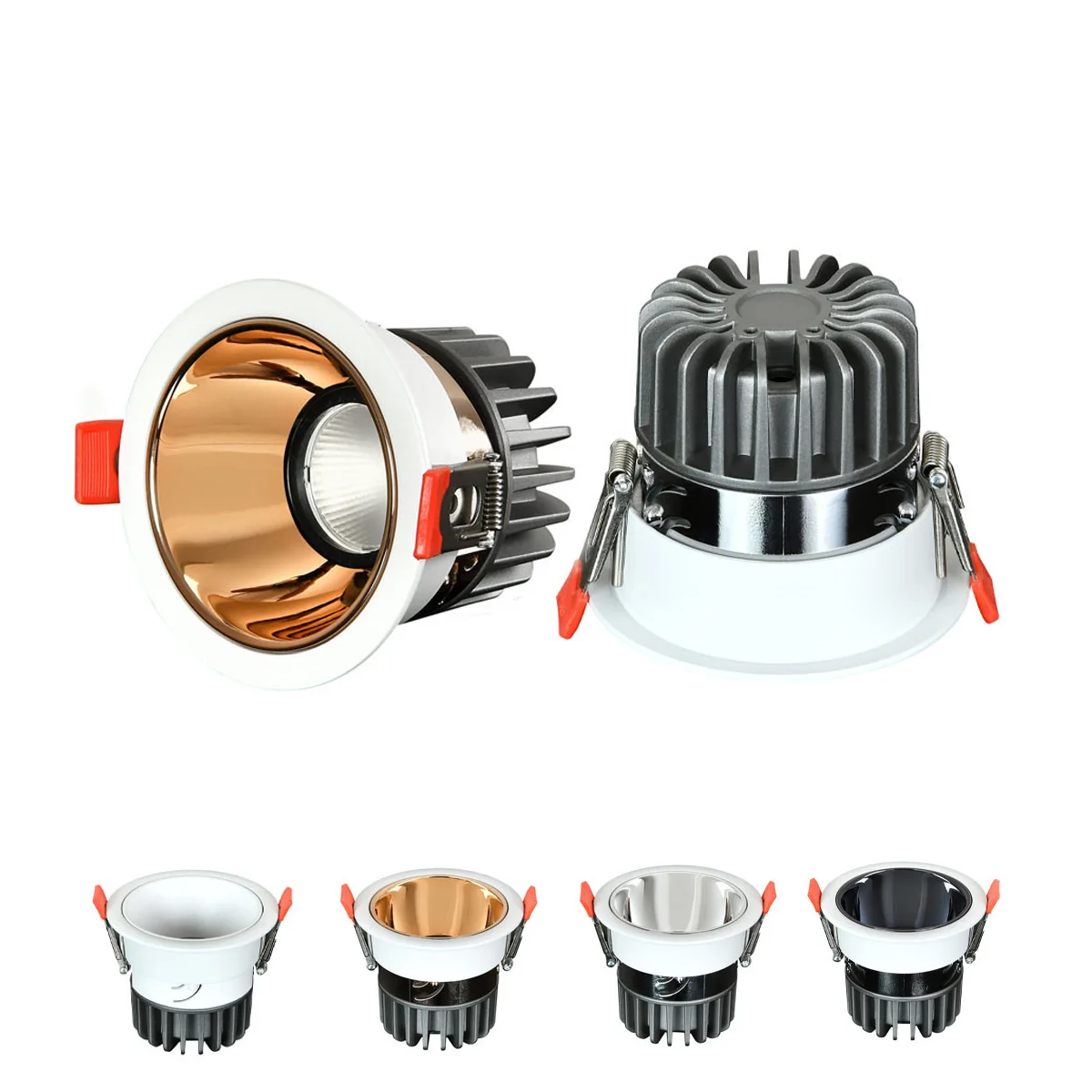 New Anti Glare LED Downlights 7W 9W 12W 15W 24W Round Frame Changeable Living room Bedroom Dimmable Ceiling Spot Lights