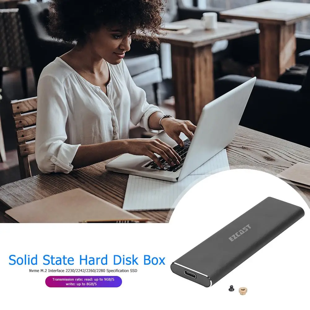 Супер высокая скорость m.2 NVME PCIe к USB3.1 GEN2 M Key SSD Box Mobile Type c полностью совместим с