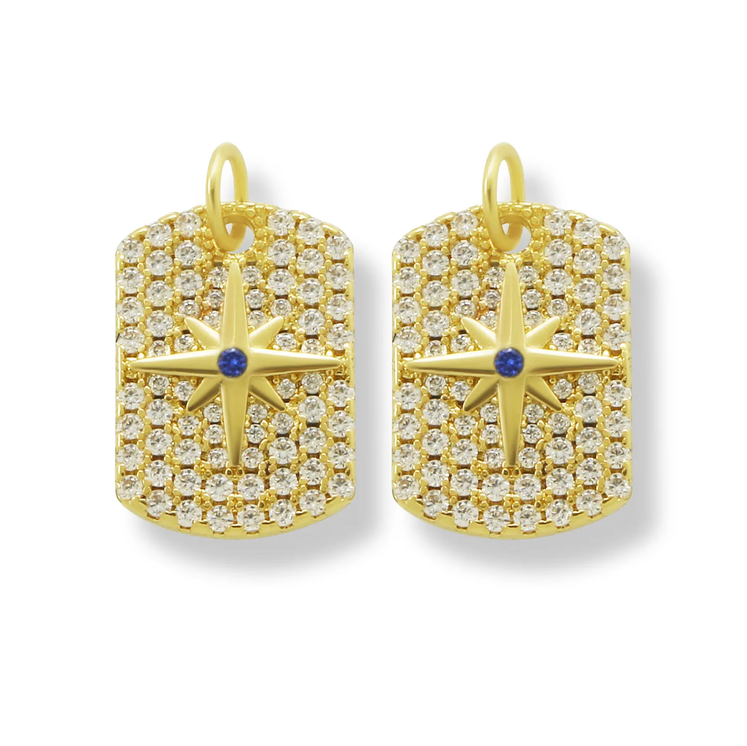 

Позолоченная латунная подвеска в форме звезды с разноцветным кубическим цирконием высокого качества, Ювелирная фурнитура для ожерелья, чокера