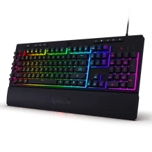 Redragon K512 Shiva RGB Backlit Membrane Gaming Keyboard with Multimedia Keys, 6 Extra On-Board Macro Keys, Media Control