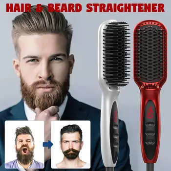 

Multifunctional Hair Comb Quick Beard Straightener Curling Curler Show Cap Fast Comb Straight Men Beauty Hair Styling Tool
