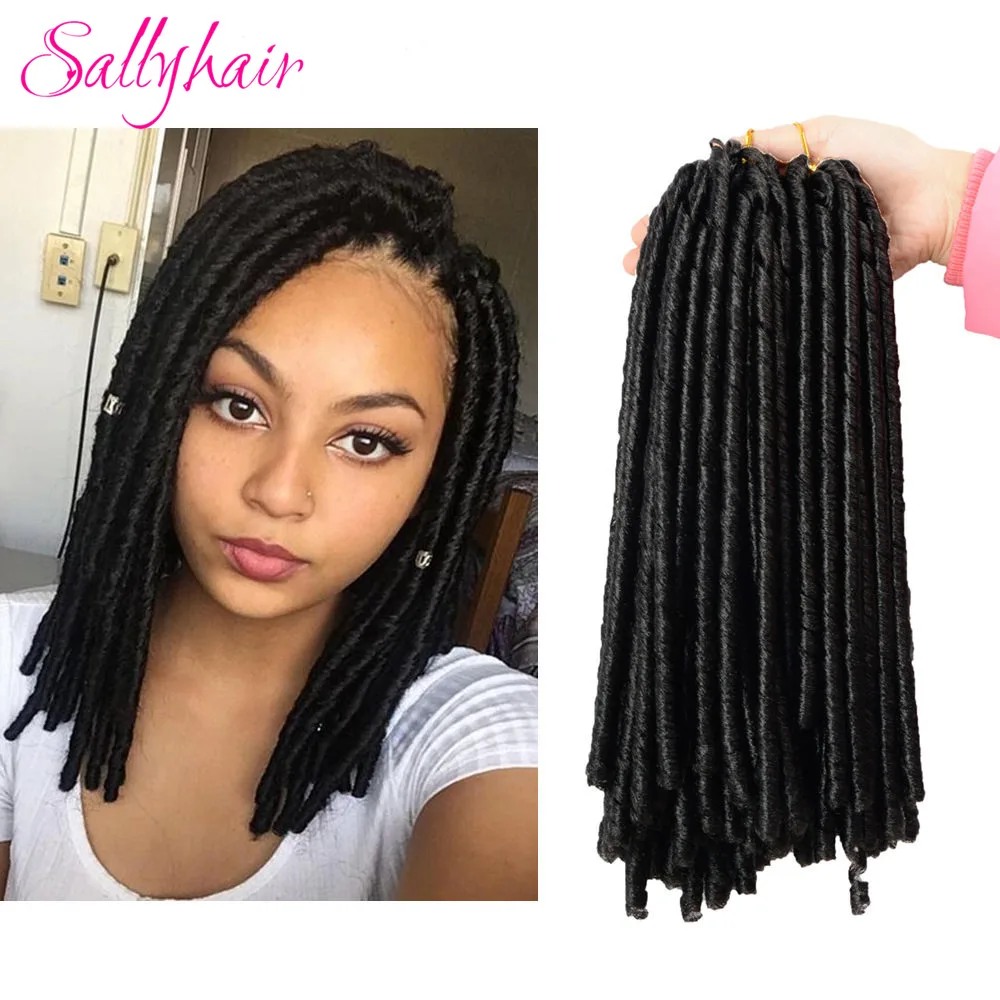 Us 2 95 48 Off Sallyhair 14inch 70g Pack Crochet Braids Synthetic Braiding Hair Extension Afro Hairstyles Soft Faux Locs Brown Black Thick