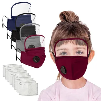 

Kids' Child Washable Reusable Face with Filter and Detachable Eye Shield (4PC+8PCS Filter)