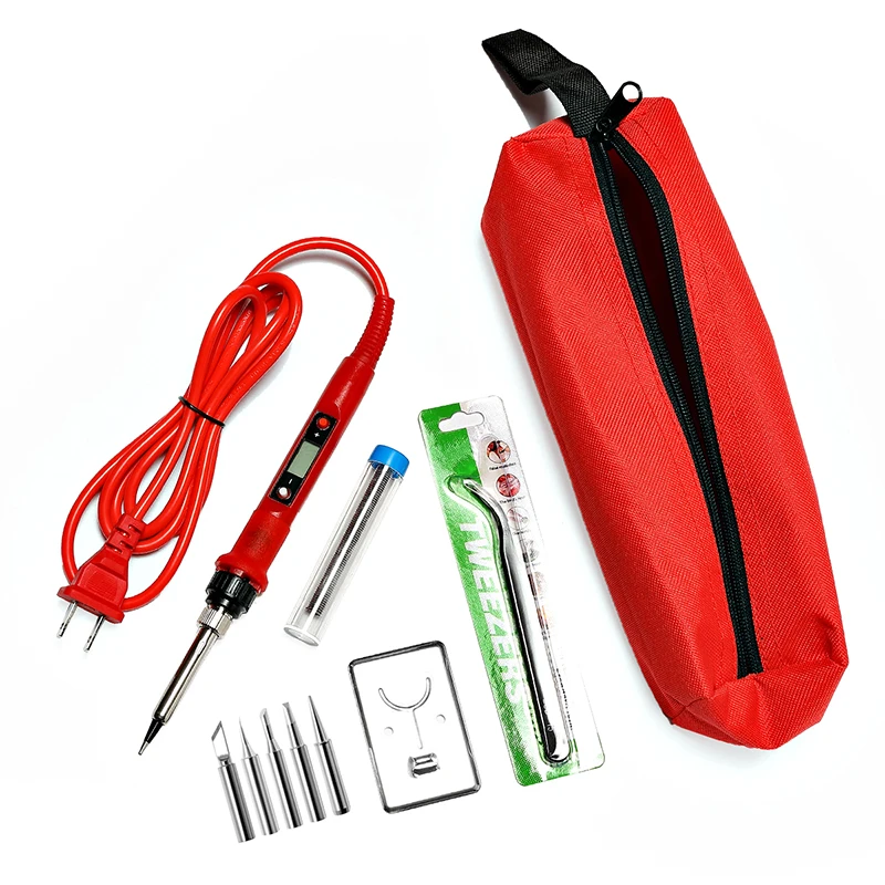 80W Digital Electric Soldering Iron Kit Set Temperature Adjustable 220V 110V  Welding Tool  Ceramic Heater Soldering Tips Rework best soldering iron for electronics Welding Equipment