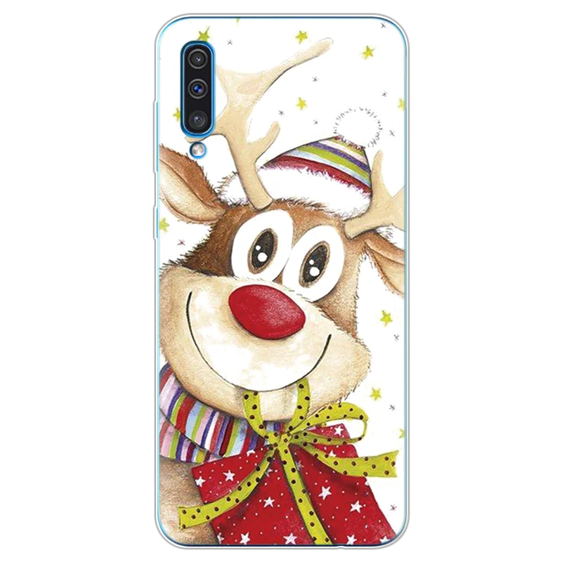 Merry Christmas Cartoon Santa Claus Deer Case For Samsung Galaxy A50 Soft Silicon Coque For Samsung A40 A60 A70 A7 A9 Cover