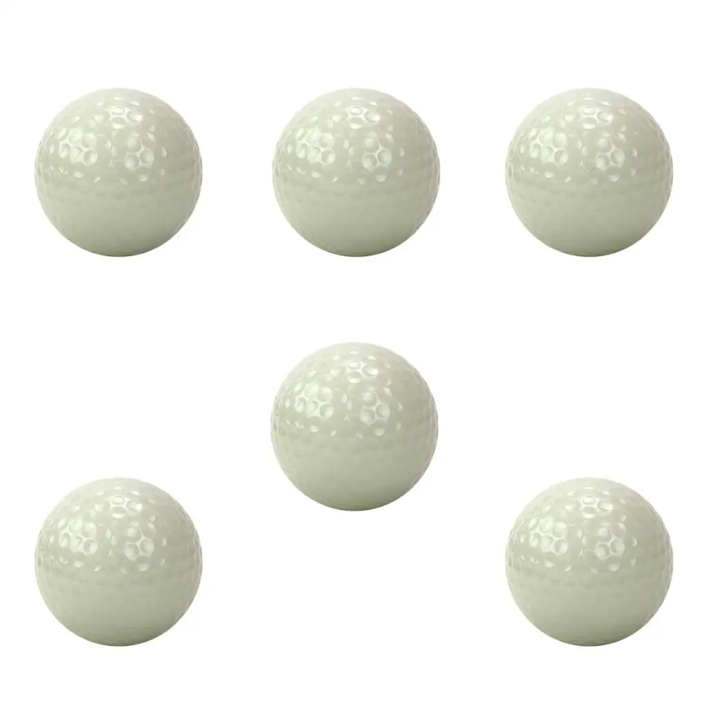 6pcs Night Golfing Luminous Golf Balls Fluorescent Long Lasting Bright Sunlight Glow Golf Club Accessory