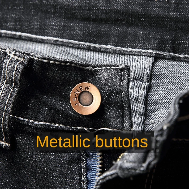 Джинсы мужские потертые в стиле ретро винтажные гофрированные джинсовые манжеты