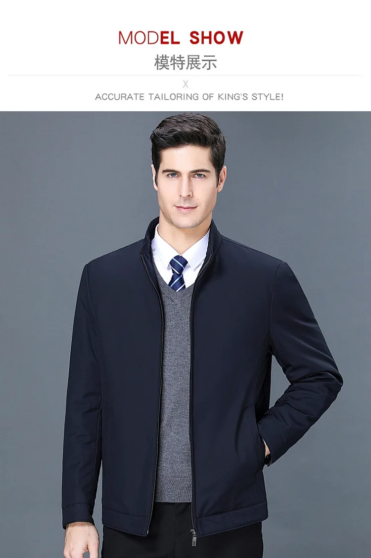 Autumn& Winter Stand Collar Cotton-padded Clothes Men's Middle-aged Fashion New Style Business Men Cotton Jacket Men'S Wear Thi