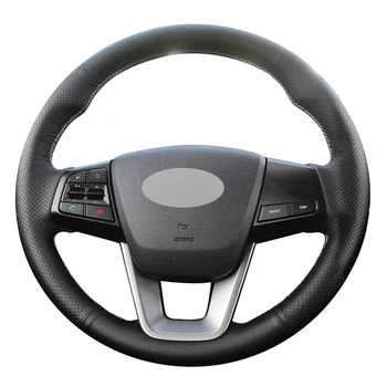 

Black PU Faux Leather Car Steering Wheel Cover for Hyundai ix25 2014-2018 Creta 2016-2019 Elantra ix35 2016-2018