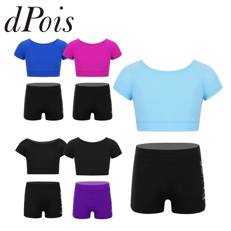 Детский танкини для девочек 2 шт. гимнастический костюм топ на бретельках с