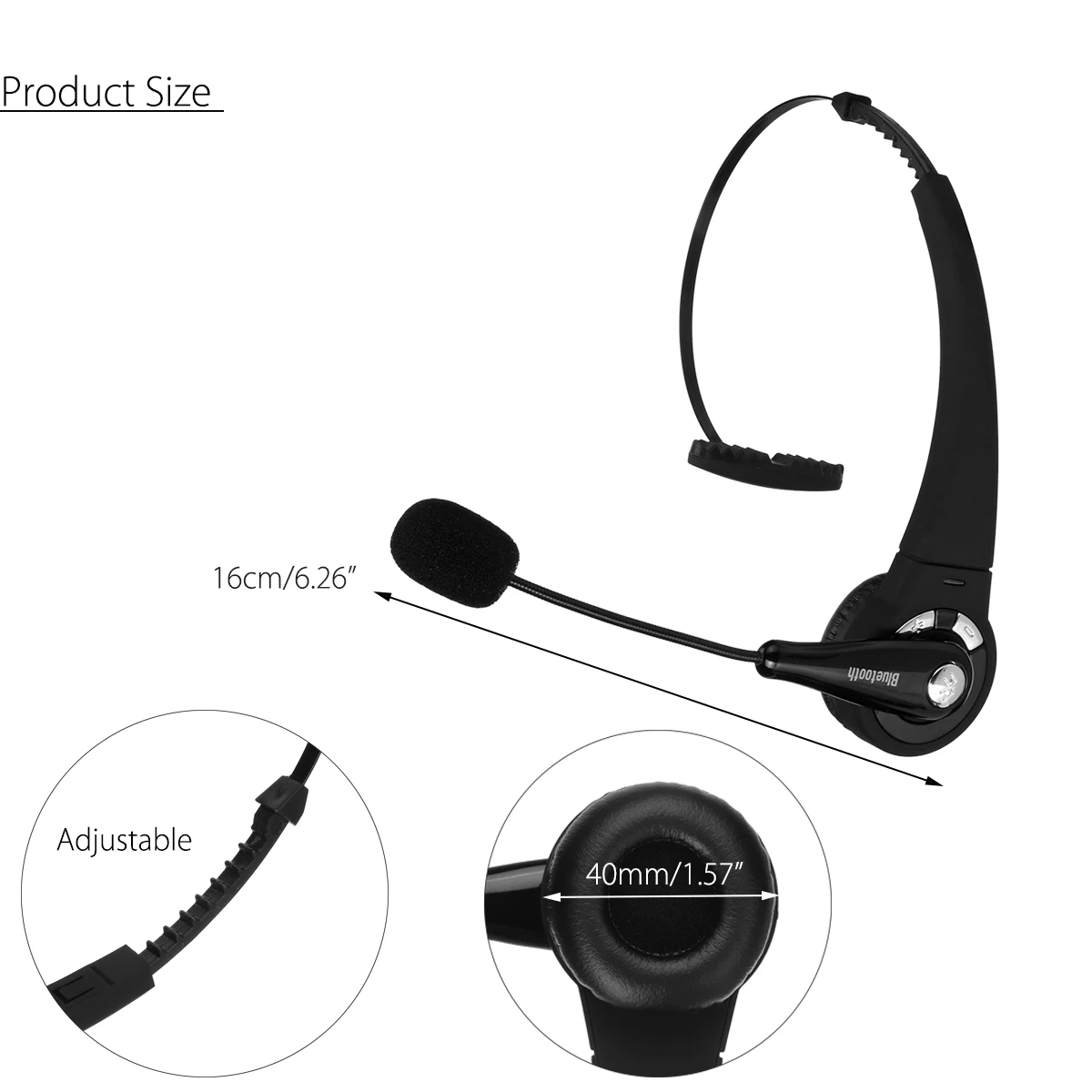 Over Head Noise Canceling Headphones Calling Center bluetooth Wireless Headset Mic Hands Free Headphone for Truckers Drivers