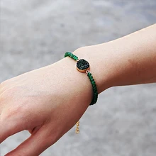 Бусы из натурального камня, браслет кулон agates Druzy, браслеты с брелоками для женщин зелеными кристаллами ручной работы; комплект: Кварц Браслет Золотая цепочка Ювелирные изделия из Жеода браслеты