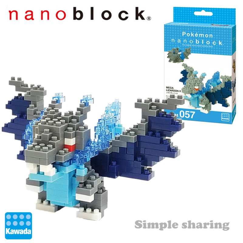 NanoBlock Pokemon NBPM 057 Mega Charizard X Kawada 200 шт. аниме Алмазный Мини конструктор Креативные
