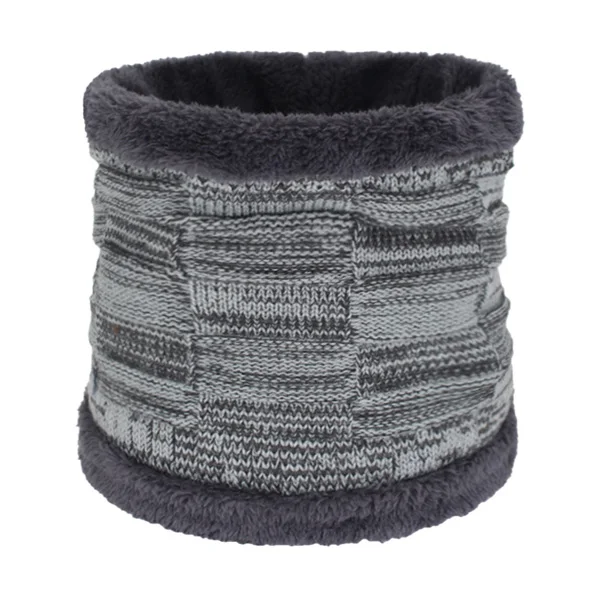 AETRUE брендовая зимняя Шапки для Для мужчин Для женщин зимняя шапочки Для мужчин шарф вязанные шапки кепки мужская маска капор Теплый Шеи Шапка-бини - Цвет: gray scarf