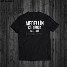 Shubuzhi Лидер продаж супер модные летние футболки с забавным принтом Narcos Medellin Est 1616 Пабло Эскобар футболка по мотивам фильма sbz1267