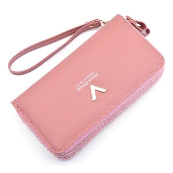 

Phone Purses Women Wallets Big Female Purse Leather Brand Retro Ladies Long Woman Wallets Card Clutch Double Zipper