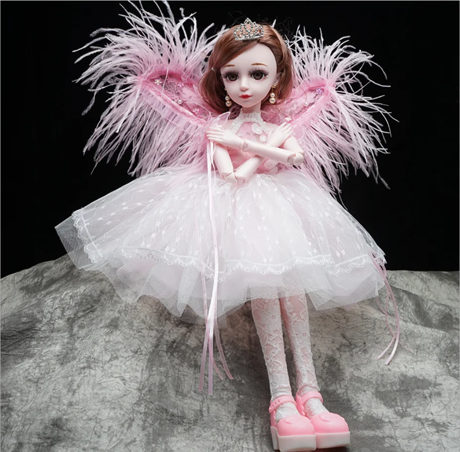 Роскошное перо Фея Свадебное платье для куклы 60 см BJD Модель Кукла игрушка Моделирование 3D кукла игрушка умная девочка игрушка модель музыкальная Кукла Подарочный набор