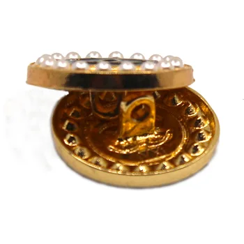 

Fashion 5PC metal pearl Buttons rhinetone Wedding gift box decoration Suit sweater clothes Sewing Accessories button