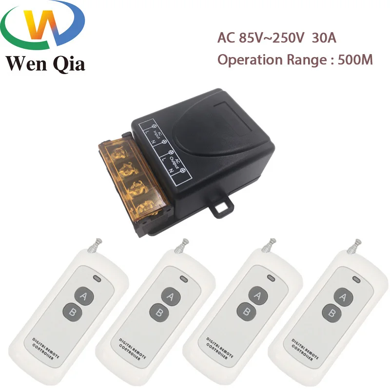 High Power 433mhz Wireless Remote Control Switch Ac75220v 30a 500m