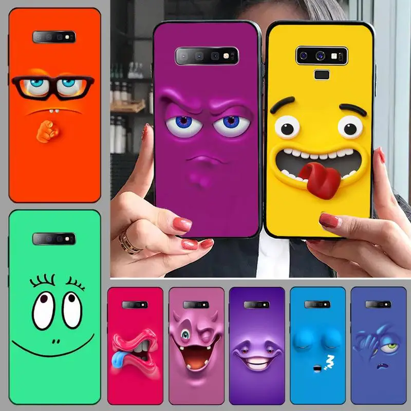 Funny Faces Phone Cover For Samsung A32 A52 A51 A70 A71 A50 S8 S9 S10 e S20 Fe S21 Ultra Plus A10 note8 Black TPU Soft | Мобильные