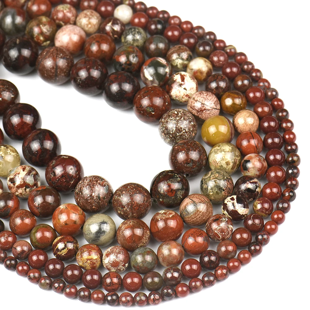

Factory Price 4 6 8 10 12mm Natural Bonus Jasper Round Loose Beads 15" Strand Wholesale For DIY Making Bracelet Necklace Jewelry