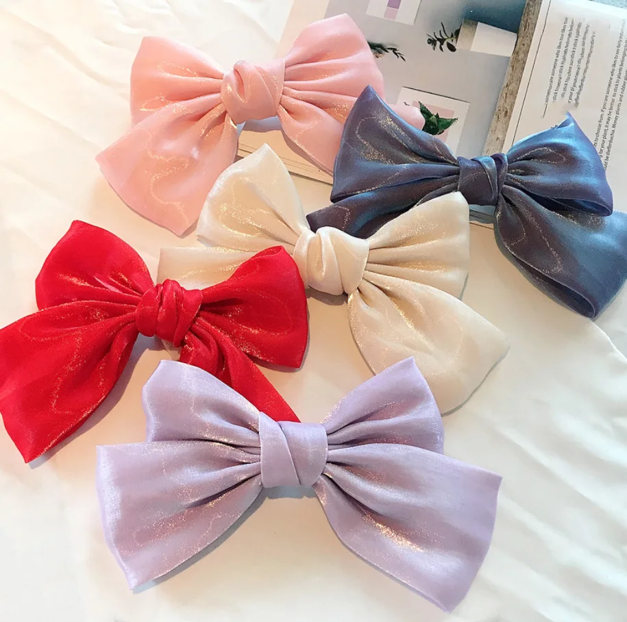 

Fashion Ribbon Bow Hairpin Girls Children's Satin Ladies Hairpin New Cute Hairpin Female Hair Accessories Christmas Accessories