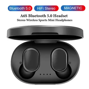 

New A6S Bluetooth 5.0 Stereo Wireless Sports Mini Gift Black Bluetooth earphone 3D stereo wireless Waterproof Headfrees