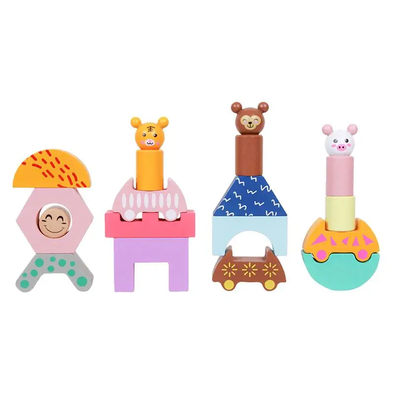 wooden animal stacking toy