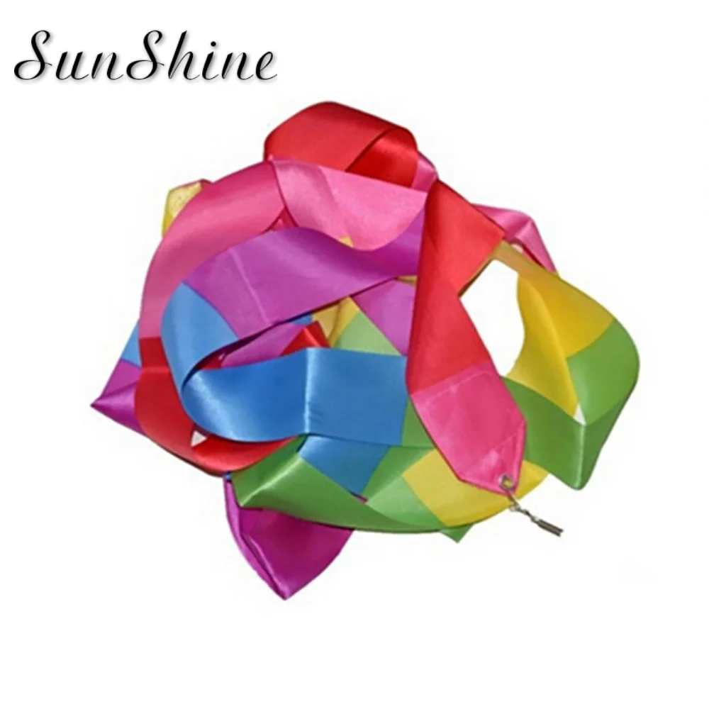 4M Colorful Gym Ribbons Dance Ribbon Rhythmic Art Gymnastic Ballet Streamer Twirling Rod Stick For Training Professional | Спорт и
