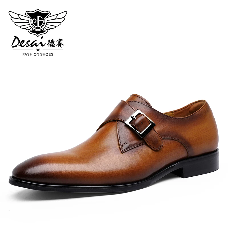 Desai/Модная Мужская официальная обувь из натуральной кожи размера плюс; модель года; ; парадная обувь; Свадебная Классическая Повседневная обувь для мужчин - Цвет: Brown