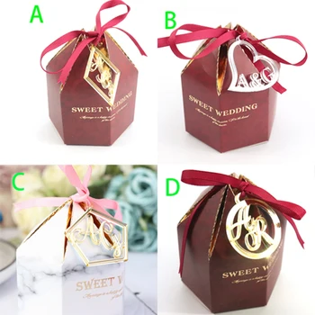 

Personalized custom Acrylic wedding name and Initials Logo tags for Baby Favors Mirror silver and golden Wedding Decor